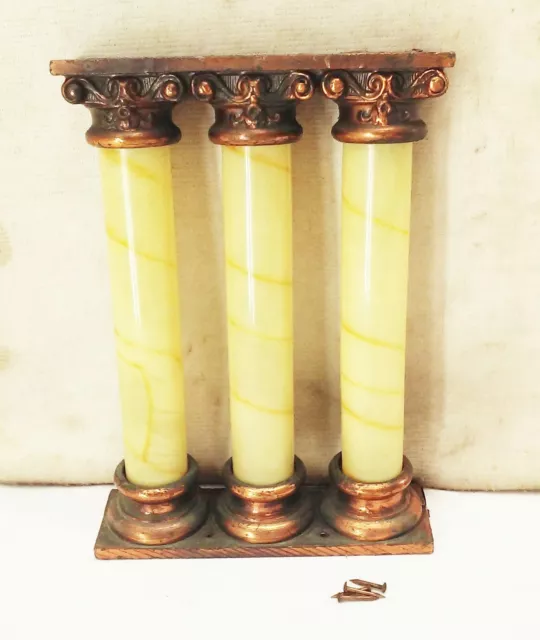 Vtg antique Seth thomas mantel mechanical wind up clock columns pillars