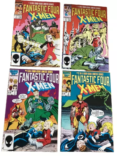 Fantastic Four vs X-Men :COMPLETE 4 issue 1987 Marvel Comics series by Claremont