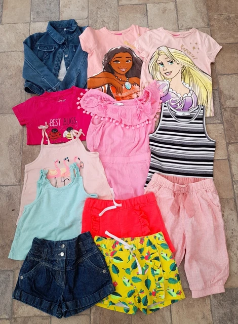 NEXT.M&S.Girls Summer Clothes Bundle Age 3-4 Yrs.Disney Princess Tops.Shorts.💕