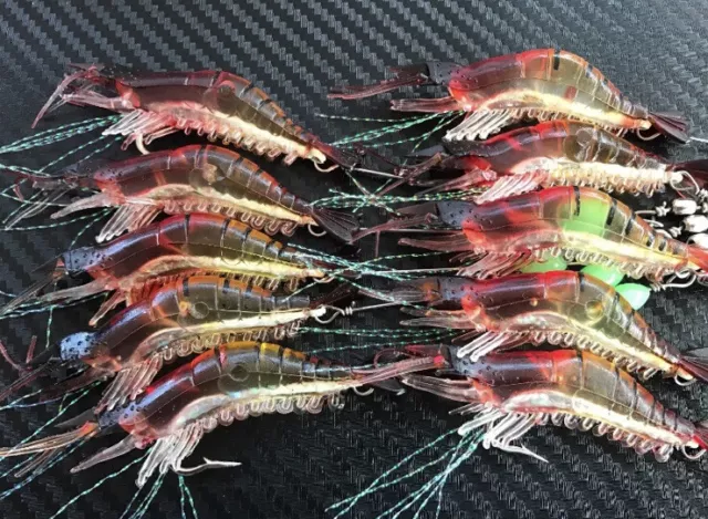 10 x Soft Plastic Fishing Tackle Prawn Shrimp Bream Flathead Cod Jew Bass Lure