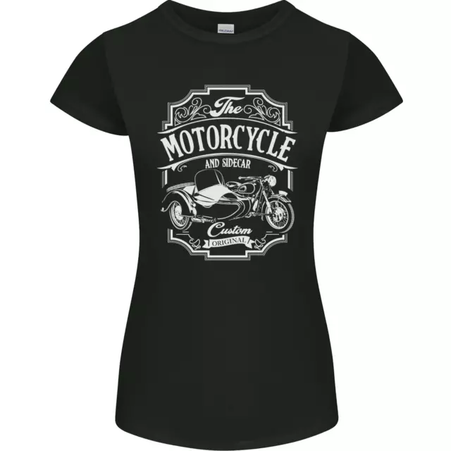 T-shirt moto e sidecar biker moto donna petite cut