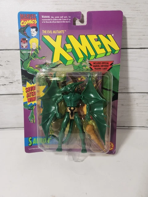 Vtg Toy Biz Marvel X-Men Sauron Action Figure W/ Trading Card Attack Wings