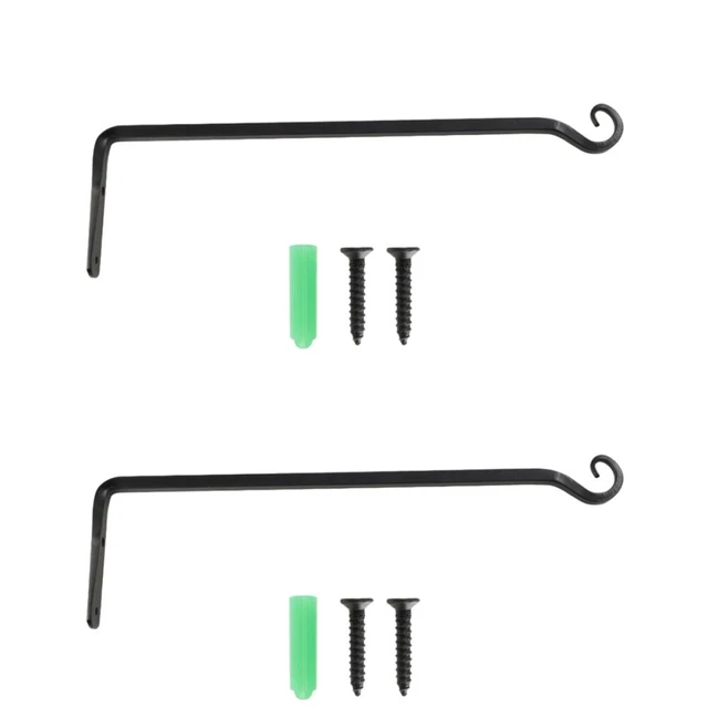 2 Sets Hanging Bracket Hook Iron Plant Hanger Wrought Hooks