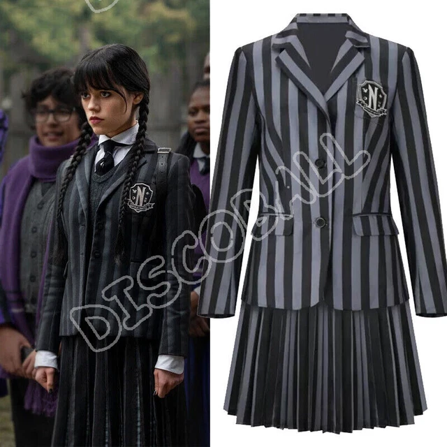 Wednesday Cosplay Dresses Movie Addams Costume School Uniform Gothic Kids Girls