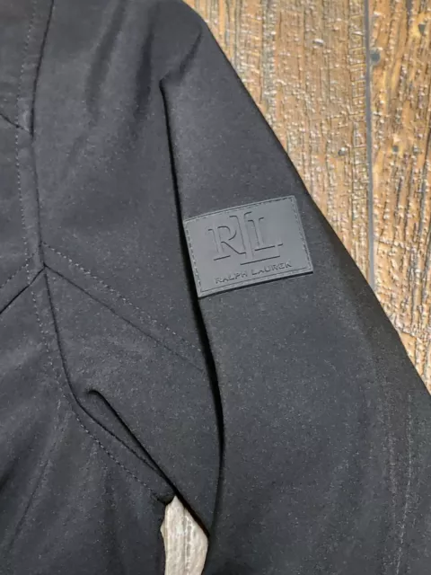 NWOT Lauren Ralph Lauren Womens Black Polyeste Hooded Soft Shell Parka Rain Coat 2