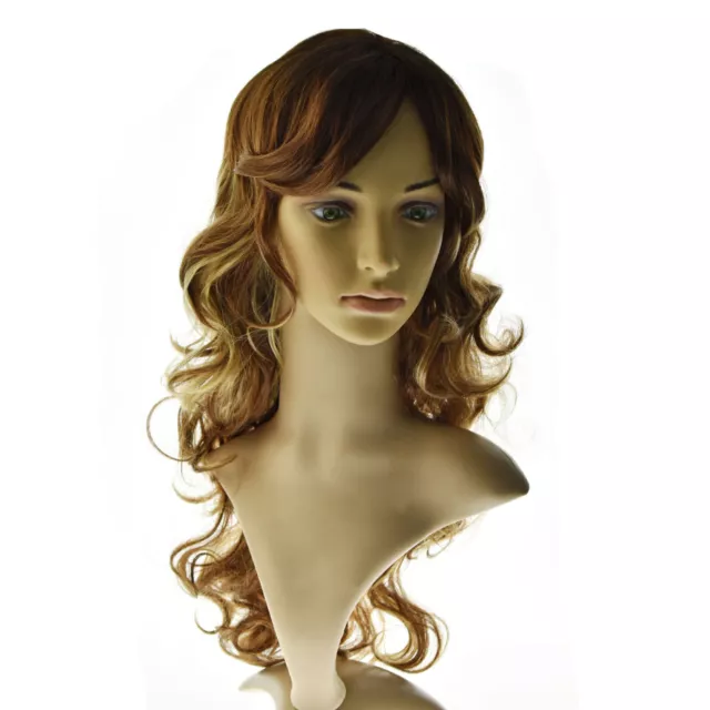 Peluca ondulada de mujer Natural Ombre Rubio Pelo largo y rizado Fiesta Cosplay