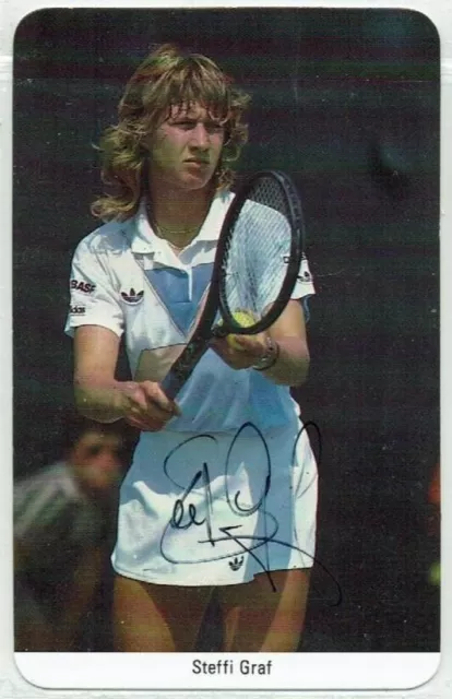 Steffi Graf signierte 1987 Fax Pax Wimbledon Autogrammkarte