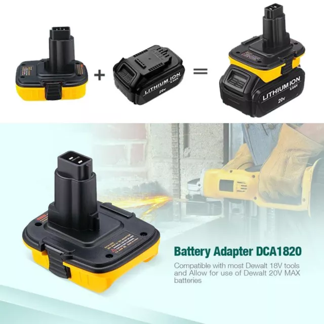 DCA1820 Adaptador de batería For Dewalt 18V/20V Convert to Li-ion NiMH NiCD