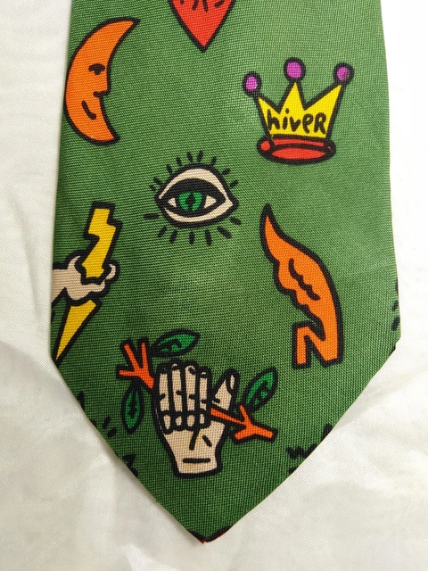 Jc De Catelbajac 100% Silk Tie Cravatta Vintage Seta Vintage Made In Italy S1617 Jc De Catelbajac 100% Silk Tie Cravatta Vintage Seta Vintage Made In Italy S1617