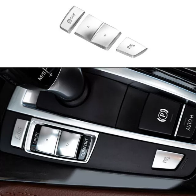Matte Silver Middle Console Button Cover Trim Sticker For BMW 7 Series 2009-2015