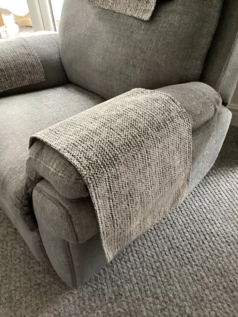 Chair Arm Back Cover Antimacassar Sofa Armchair 1 x Grey Luxury Plush Fleck