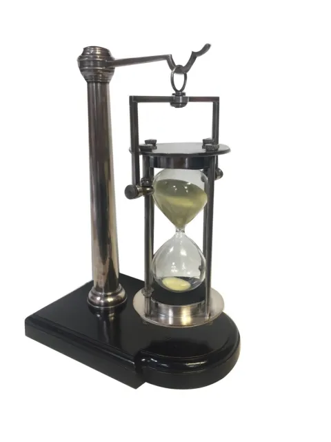 Edle verchromte Stativ Glasenuhr, Antike 30 Minuten Sanduhr, Stundenglas