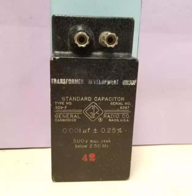 PARTS! General Radio Standard Capacitor Type 509-F 0.001 uF +- .25% 500v #B434