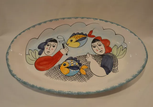 Large Desuir Oval Serving Platter Or Wall Decor Made In Italy