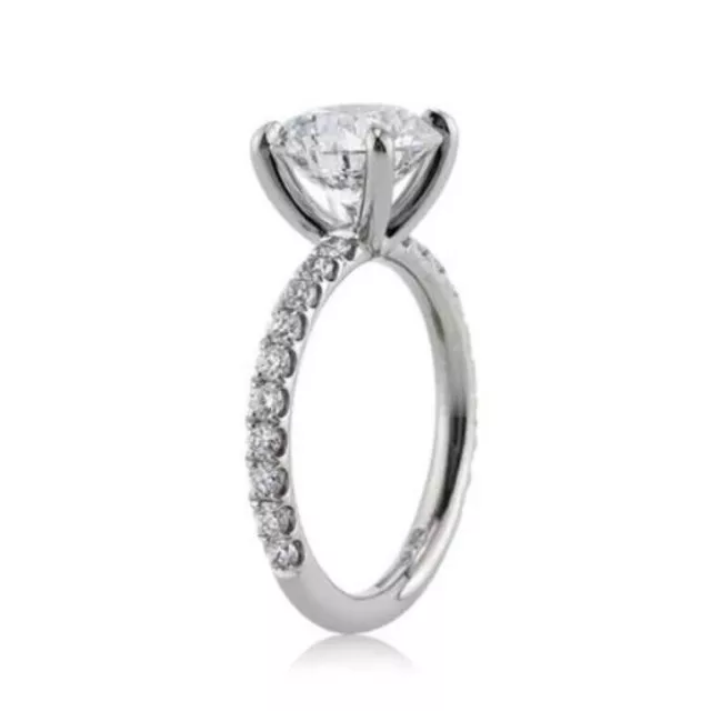 2.14ct Round CZ 925 Sterling Silver Engagemet Ring For Gift Size 5,6,7,8,9,10 11 3