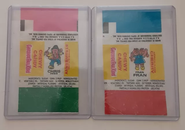 Lot of 2 Garbage Pail Kids Argentina Candy WRAPPERS very rare