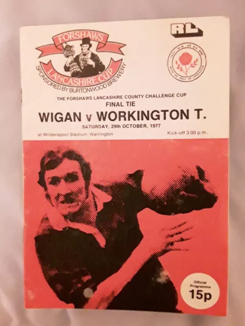 Wigan v Workington Town RL Programme 29 October 1977 Lancashire Challenge Cup