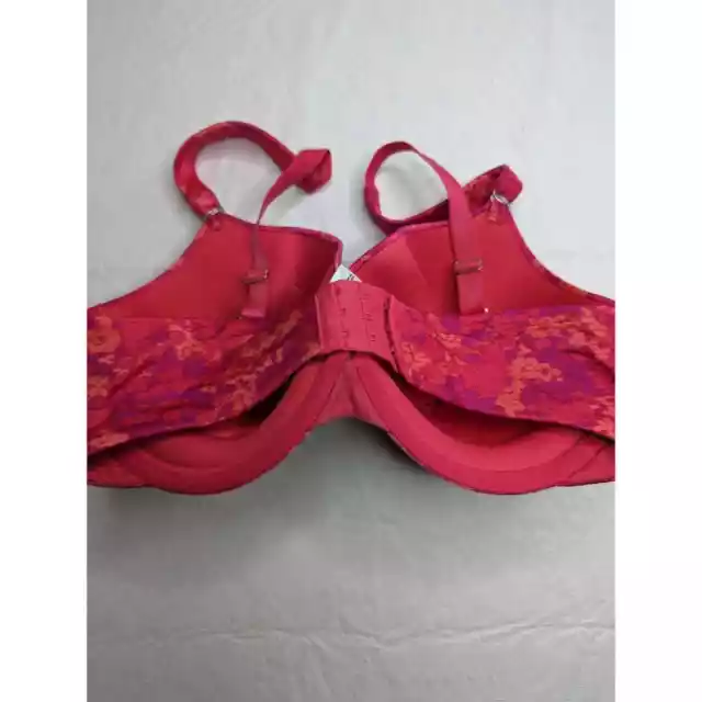 Vintage 1990s Lilyette Womens Sz 38DD T Shirt Bra Style 0812 Red Satin 3