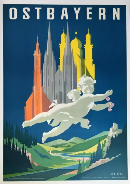 Original Vintage Travel Poster Advertising East Bavaria