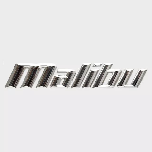 Malibu Boat Raised Decal 5992878 | 13 3/4 Inch Silver Hard Plastic