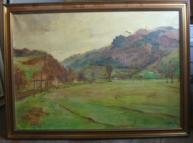 Curt Weckmüller 1877 Village Voralpen Main Floor Um 1920 Signed Antique Frame