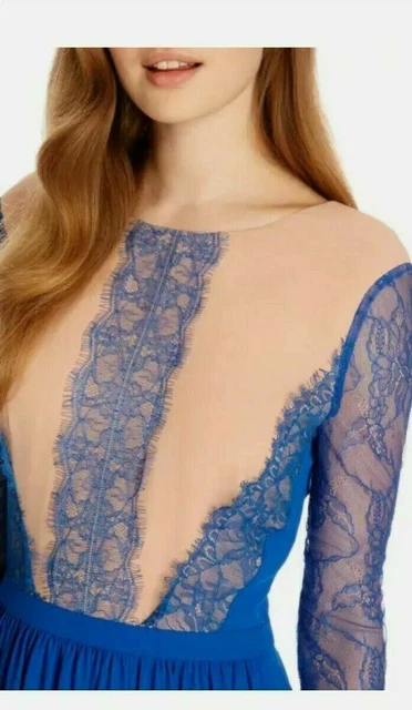 BNWT OASIS ADELINA Blue Nude Lace Slv Skater Evening Occasion Dress 14 / 16  75 21.49 - PicClick UK