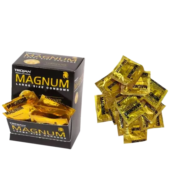 100 Pieces Delay Trojan Magnum Gold Loose Condom Pack-Bulk, + Sex P Ills