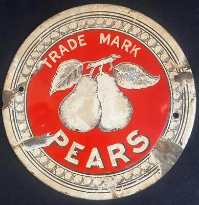 Pears Soap Enamel Sign Porcelain Advertising Original Plaque Trademark