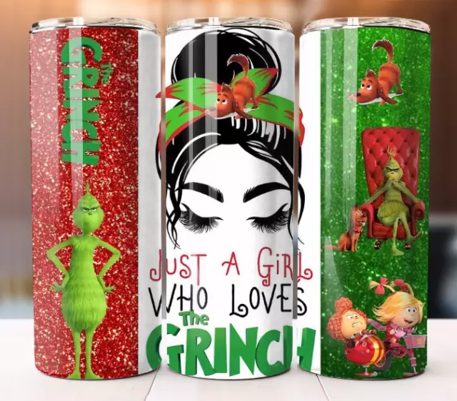 Just a Girl Loves The Grinch Design Cup 20oz Tumbler Mug 20 oz Stainless Steel