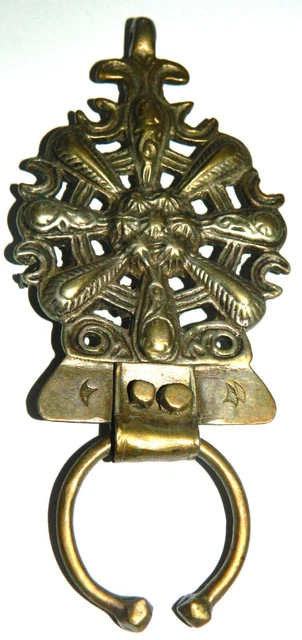 jolie  broche ancienne style fibule orientale en argent doré
