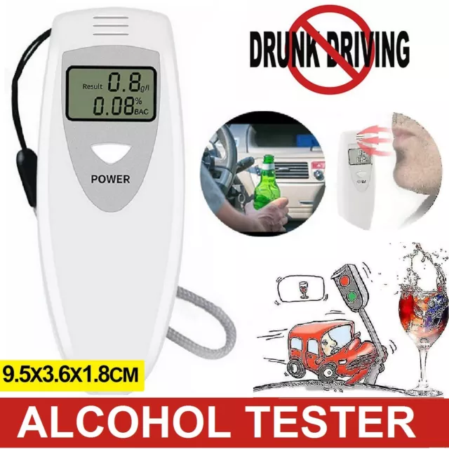 New Mini Digital LCD Alcohol Breath Tester Analyzer Breathalyzer Police Accurate