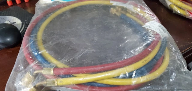 NEW-Robinair 69060a Yellow, Blue, Red Enviro-Guard Hose Set, 60" L, 1/4"