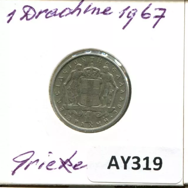 1 DRACHMA 1967 GRIECHENLAND GREECE Münze #AY319.D