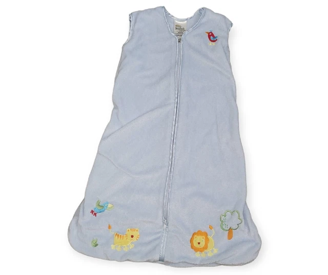 Halo Baby Sleep Sack Sz M Light Blue EMBROIDERED fleece