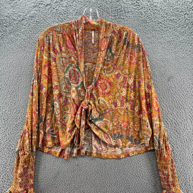 Free People Top Womens Extra Small Vista Dreams Blouse Shirt Paisley Print Flowy