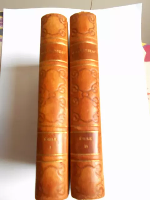 ROUSSEAU Jean-Jacques Émile ou de l'éducation Librairie QUILLET 1930 2 volumes