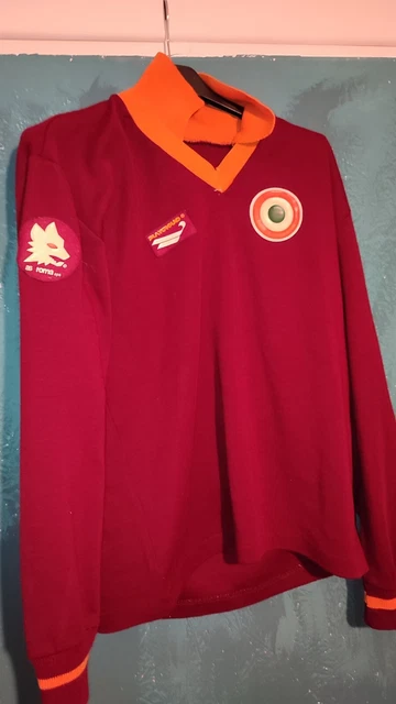 Maillot AS Roma 1980-1981 Extérieur – Playground – Déjà Porté – Dédicacé Falcao