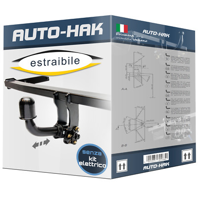 Auto-Hak Gancio traino adatto per Mazda 3 Fastback Tipo BM estraibile Auto Hak NUOVO 