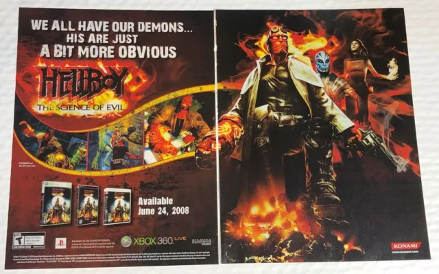 2008 Video Game 2 PG Print Ad HELLBOY: The Science of Evil - PS3 XBOX 360 KONAMI