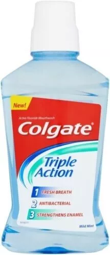 Colgate Triple Action Mild Mint Mouthwash, 500ml