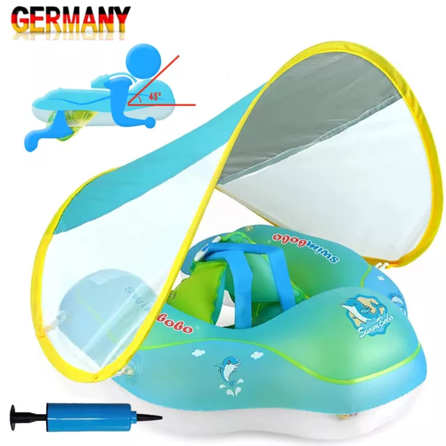 Baby Schwimmring Schwimmsitz Kleinkinder Schwimmtrainer + Sonnendach UPF 50+