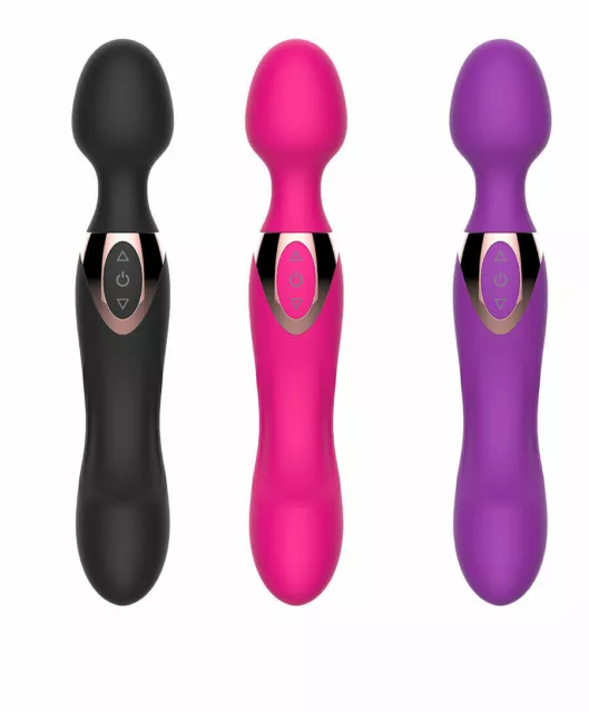 10 Speed Double Head Wand Massager Cordless Waterproof Personal Full Body USB AU 3