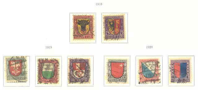 Schweiz, 1918/22, Pro Juventute, drei Sätze, aus Mi 143 - 155, 140 Euro