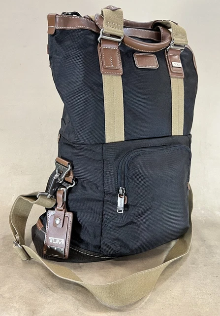 Preowned Tumi Luggage Alpha Bravo Eglin Deposit Messenger Bag 22321DTH Black/Tan 2