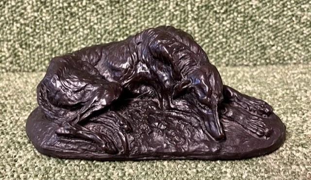 Superb Bronzed Resin Sculpture of a Borzoi, Fabulous Detail, Great Gift
