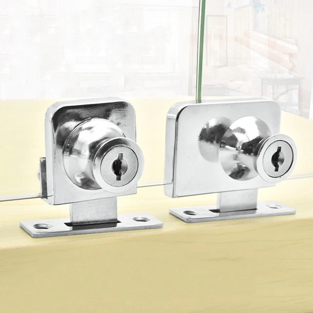 Single/Double Swinging Glass,Showcases Door Cabinet Lock, +2 Secure Keys ,,