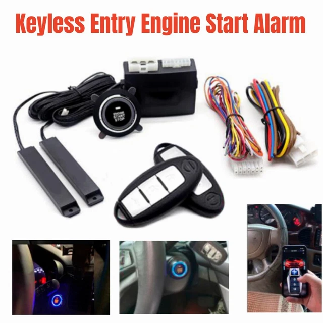 Car Keyless Entry System Engine Push Button Alarm Remote Start Stop Lock APP Set