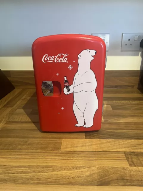 Coca Cola Koolatron Polar Bear 6 Can Personal Mini Fridge Cooler/Warmer Box