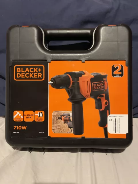 Black & Decker BEH710K 710W Taladro con Maletín - Naranja/Negro