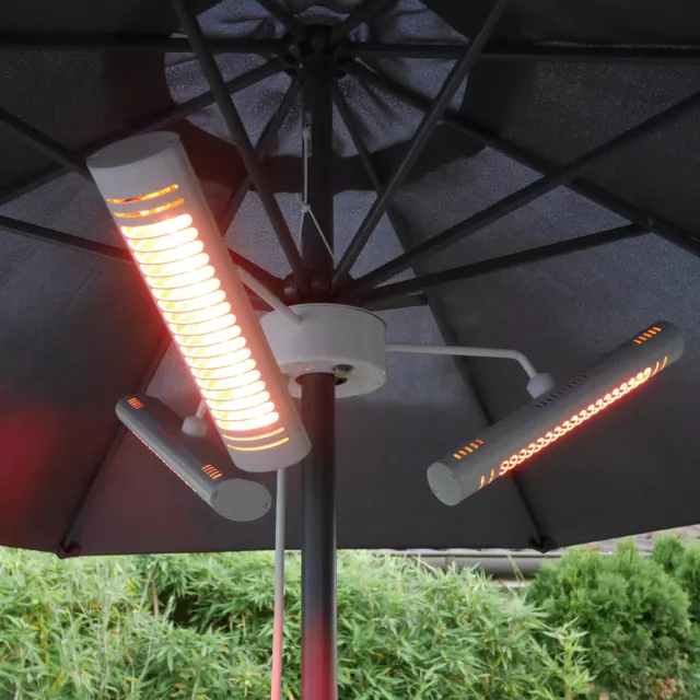 VASNER Umbrella X30 Infrarot Heizstrahler Sonnenschirm Terrassenstrahler Silber 2